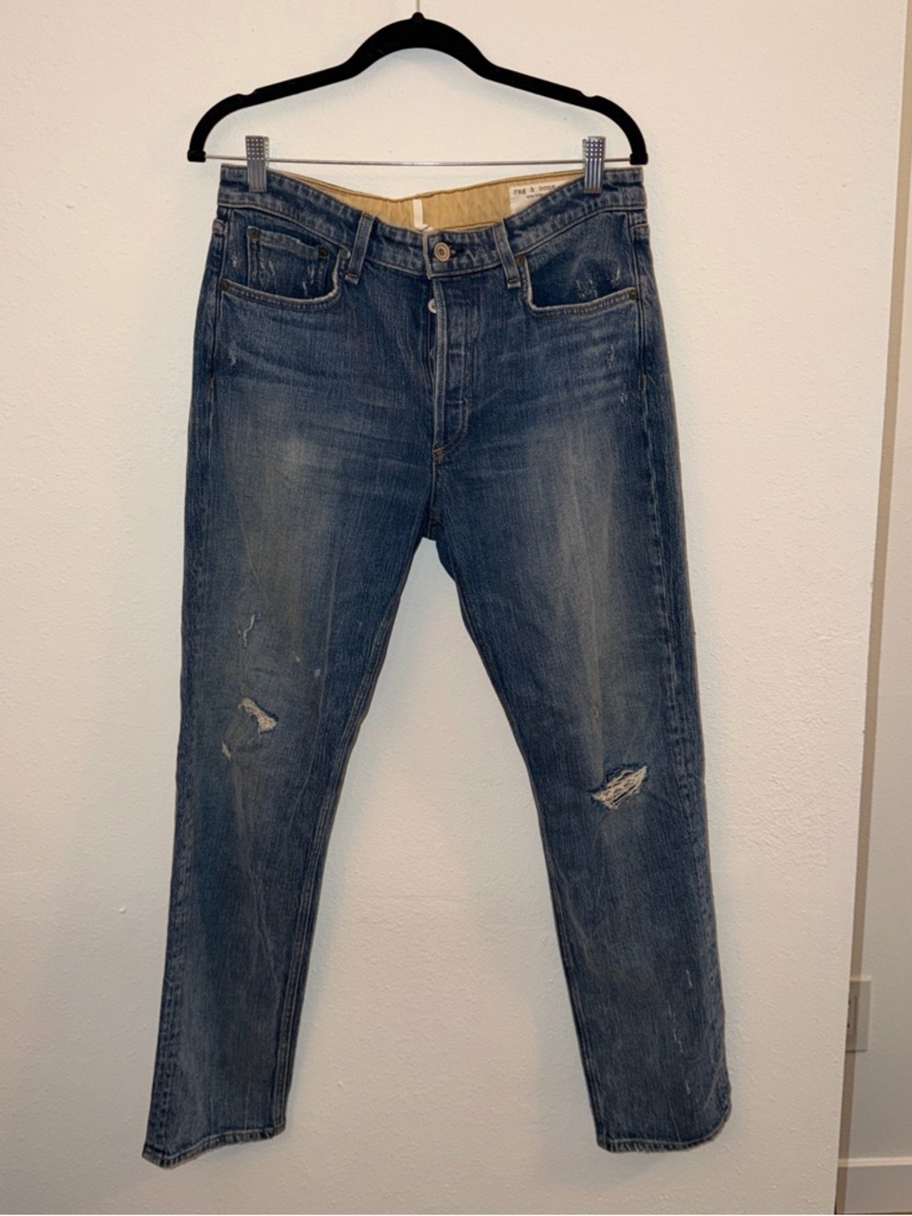 rag & bone Washed Blue Relaxed Jeans